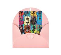 Color Acoustic and Guitars Print Adorable Blank Cards& Envelopes,Unique Designs Perfect for Festivals, Invitations