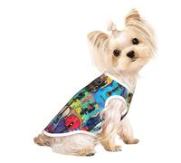 Color Acoustic and Guitars print Dog Clothes T Shirts for Small Dogs Breathable Puppy Kitten Dog Shirts for Pet Dogs Cats