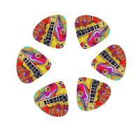 Color Acoustic and Guitars print Guitar Picks, 12PCS Premium Celluloid Guitar Pick Medium for Acoustic Guitar, Electric Guitar, Bass