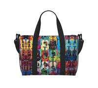 Color Acoustic and Guitars Print Travel Duffel Bags Weekender for Women,Lightweight Carry On Bag,Personal Item Bag