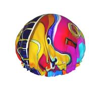 Color Acoustic And Guitars Print Various Activities Shower Cap Reusable Soft And Lightweight Bath Hair Cap Long Hair