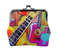 Color Acoustic and Guitars Print Versatile Coin Purse Exquisite Mini Wallet Cute Change Pouch for Any Occasion