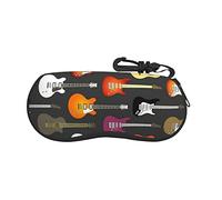 Color Acoustic and Guitars Ultra Light glasses case, Porteble Travel Slip in Eyeglasses Bag Sunglasses Pouch Holder with Belt Clip