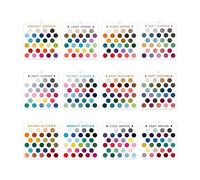 Color Analysis Card Set - 12 Piece Seasonal Acrylic Colour Matching Palette For Personal Style Selection, Portable Clear Colour Analysis Kit With Keychain Design For Outfit Makeup And Accessory Coordi