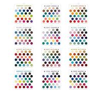 Color Analysis Template Cards | 12 Pieces Seasonal Color Selection Cards