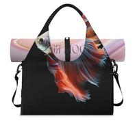 Color Animal Fish Sports Duffel Bag for Women Men Weekend Overnight Bag with Shoe Compartment Shoulder Tote Luggage Bag for Yoga Gym Travel