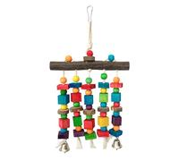 Color Assorted Bird Chewing Toy Wooden Perch Colorful Block Tearing For Small To Large Parrots Beak Maintenance Beak Conditioning Parrot