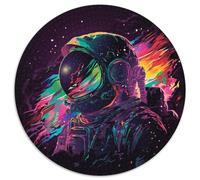 Color Astronaut 1000 Pieces Puzzle Gifts Round Jigsaw Puzzle 1000 Pieces Fun at Home Activities, Birthday Present, Travel Gifts 67.5x67.5cm