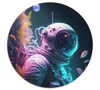 Color Astronaut Puzzles for 1000 Piece Round JigsawPuzzle 1000 Pieces for Adults Ideal for Family Fun, Relaxation (Size 67.5x67.5cm)