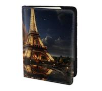 Color Ball Puzzle Travel Passport Holder Cover Wallet Leather Case Travel Essentials Luggage Accessories, Cathedral Of The Holy Family And Eiffel Tower, One Size, Contemporary