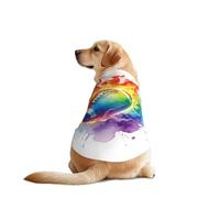 Color Baseball Print Dog T-Shirt - Casual Summer Pet Top Lightweight Dog Clothes Apparel for Medium Large Dogs