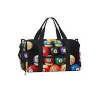 Color Billiards Gym Duffle Bag with Shoe Compartment Travel Weekender Overnight Bag Waterproof Sports Gym Bag with Shoulder Strap
