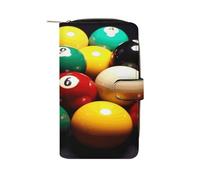 Color Billiards Wallet Multifunctional Leather Wallets for Men Compact Long Wallet Credit Card Holder Passport Bag