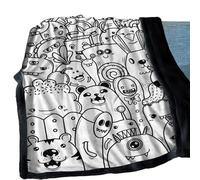 Color Blanket - 150x127cm Drawing Throw, Engaging Group Activity | Polyester Personalized Drawing Art Project with Machine Washable Features, DIY Color Blanket for Bedroom Decorations for Adult