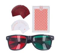 Color Blind Training Glasses, Color Blind Poker Card, Red and Green Glasses, Vision Corrective Amblyopia Training Cards for Children