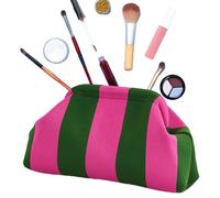 Color Block Clutch Purses - 12.2x6.69x5.12 Inch Nylon, Kiss Style Hook Lock Lock, Woven Dumpling Bag Summer Accessory | Beach Picinons, Casual Brunches, Prome, Green powder, Se référer à la