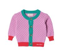 Color Block Open Work Cardigan - female - Bobo Choses - Kids Cardigans - Pink - 9 M - Kids 9 M