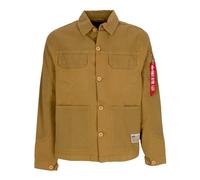Color Block Overshirt Jacket Khaki, male, Alpha Industries, Light Jackets, Beige, L, Jackets L