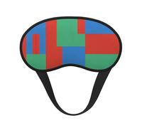 Color Block Red Green Print Blackout Sleep Mask, Light Blocking Eye Mask for Sleeping Travel, Camping, Shift Work
