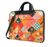 Color blocking Printed Laptop Crossbody Bag Crossbody Briefcase Easy To Use When Traveling For Business, Black, 14 inch