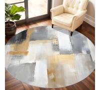 Color Blocks Round Rug 210cm, Graffiti Circle Rugs, Grey Rug, Non Slip Circle Carpet for Dining Living Room Bathroom Under the Sofa