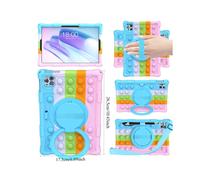 (Color blue, For Honor Pad X8a 11 inch (2024)) Decompression Bubble Resistant Tablet Case with Shoulder Strap & Pen, Tablet Protective Case for Huawei Lenovo Teclast Doogee Honor Tablet Series