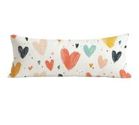 Color Body Pillow Cover 140 x 40 cm Love Bolster Pillow Cases with Hidden Zipper,Long Bolster Cushion Cover Velvet,Soft Comfort Breathable for Side Sleeping Pregnancy Home Decor,Gifts for Women O0-912