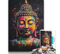 Color Buddha Oil Painting 1000 Piece Jigsaw Puzzles for Teenagers,Educational Games Home Decoration Suitable for Desktop Decoration 38x26cm