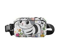 Color Burst Avian Fashionable Waist Pack Crossbody Bag for Women Men Teens Multipurpose Zipper Fanny Pack Sling for Work, Sweet American Shorthair Cat, One Size