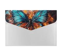 Color Butterfly Background File Folder Paper Bill Receipt Organizer Portable Document Organizer Expanding Accordion File Organizer Plastic Envelopes with 6 Pockets for Office Home