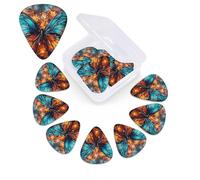 Color butterfly background Guitar Picks 12 Pack Personalized Plectrums with Organizer Storage Box, Colorful Celluloid Guitar Plectrum Includes Thin, Medium, Heavy Picks for Acoustic Guitar Bass Picks