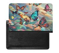 Color Butterfly Background Passport Holder Passport Cover Protector Essentials with Credit Card Slots for Women Men