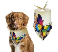 Color Butterfly Dog Bandanas Adjustable Bib Party Pet Decorations Cute Dog Triangle Scarfs for Small Medium Puppy Cat Costume Accessory