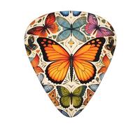 Color Butterfly guitar pick set, 3 different thicknesses, 12 pieces for a variety of instruments