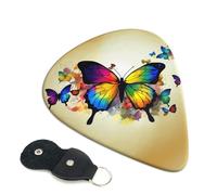 Color Butterfly Guitar Plectrums, 6 Guitar Plectrums, Double Sided Printing, For Acoustic Guitar, Bass, Ukulele, Electric Guitar (0.46 Mm 0.71 Mm 0.96 Mm)