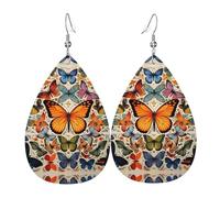 Color Butterfly Leather earrings, European and American style earrings for young women, birthday gifts/Valentine's Day gifts