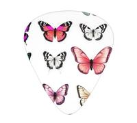 Color Butterfly Printed pick set - 12 pieces, thin, medium and thick guitar picks, suitable for guitar, bass, electric guitar and ukulele