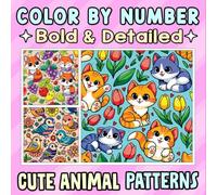 Color By Number Bold & Detailed Cute Animal Patterns: A Happy Coloring Experience with Lovable Animals for Relaxing Fun and Creative Joy