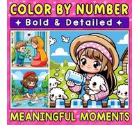 Color By Number Bold & Detailed Meaningful Moments: A Cute Coloring Book about Small Acts of Love, Care, and Living