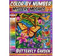 Color by Number - Butterfly Garden - Mystery Mosaic Coloring Book - Vol. 16: 20 Designs in Pixel Art - Colorful Butterflies In Blooming Garden Landscapes (Premium Print - Color by Number)