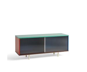 Color Cabinet Dresser with Glass Doors Medium Multicolored