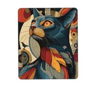 Color Cat Mouse Pad Black Durable Soft Waterproof Non-Slip Rubber Leather with Stitched Edge Gaming Mouse Pads for Desk Office Laptop11.8 x9.8