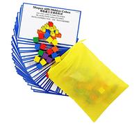 Color Centimeter Cubes Educational Toy for Developing Math Skills for Children 3 Years and Older in Bright Solid Wood with 120 Cubes