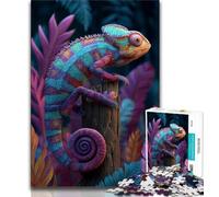 Color Chameleon 1000 Pieces Jigsaw Puzzles For Teens And Adults,Stress Reliever Difficult Challenge Unique Home Decor And Gifts (50x75cm)