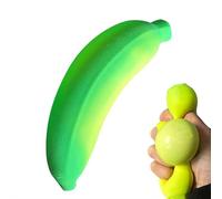 Color Changing Banana Stress Relief Squishies, Temperature Sensitive Soft Squeeze Toy, 6.7" Realistic Fake Fruit Squishies for Anxiety Relief