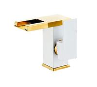 Color Changing Bathroom Faucet Basin Mixer Tap with Waterfall Spout Single Handle Hot & Cold Water Modern Econal Vessel Sink Fixture