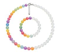 Color Changing Bead Necklace - Rainbow Resin Mood Jewelry Set, Transforming Color Accessories with Adjustable Design for Creative Handmade Styling, Changing Necklace Bracelet Kit for Night Out