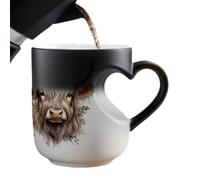 Color Changing Ceramic Mug 400ml Cow Heart Handle Ceramic Decor
