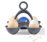 Color-Changing Egg Boiler Timer with Holder - BPA-Free Gadget for Soft Medium Hard Boiled Eggs, Submersible Water-Indicator - Precise Cooking - Blue
