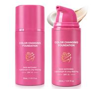 Color Changing Foundation 30ml - Lightweight 16H Long Lasting Coverage, Natural Second Skin Make Up, Smooth Finish for Fair to Medium Skin Tones, Moisturising Formula (30 ml (Pack of 2))